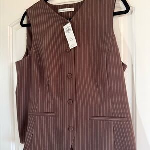 Abercrombie & Fitch Chocolate Pinstripe Vest